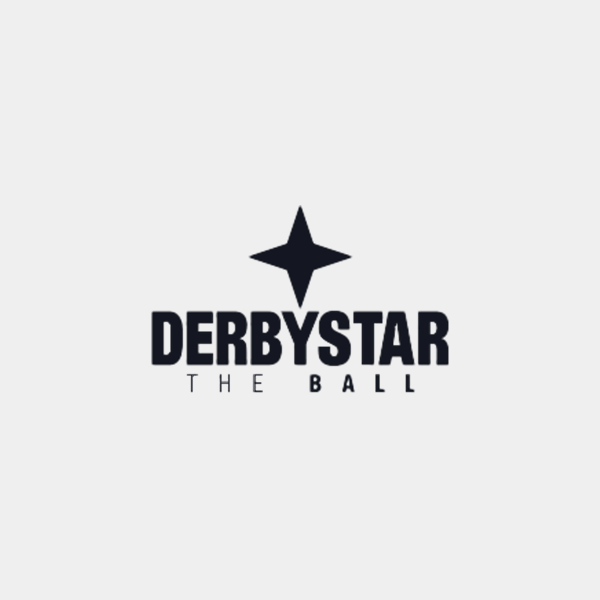 Das Derbystar-Logo: schwarzer Schriftzug "Derbystar" in abgerundeter Schriftart. Steht für Qualität, Leistung und Zuverlässigkeit. Symbolisiert die Marke Derbystar und ihre Produkte wie Fußbälle und Sportausrüstung. Verwendet auf Produkten, Verpackungen und Werbematerialien.