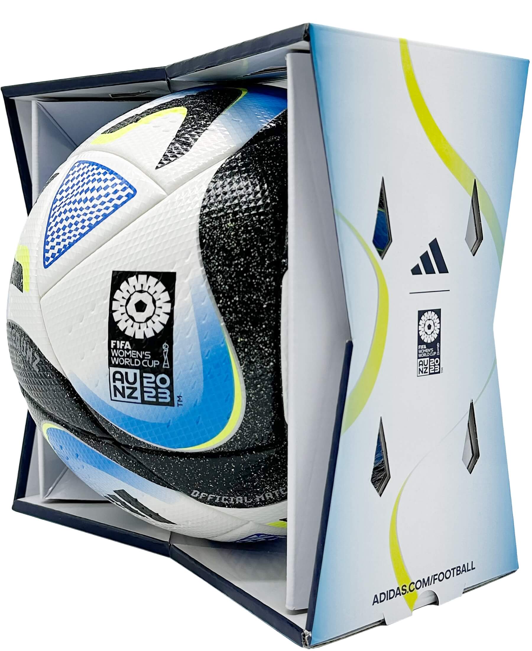 Der adidas Official Match Ball Oceaunz Pro FIFA Frauen-WM 2023 (HT9011) - Der offizielle Spielball für die FIFA Frauen-Weltmeisterschaft 2023. Entwickelt für präzise Flugbahnen und optimalen Grip. Erleben Sie Fußball auf höchstem Niveau. Jetzt bei SHOP4TEAMSPORT erhältlich.