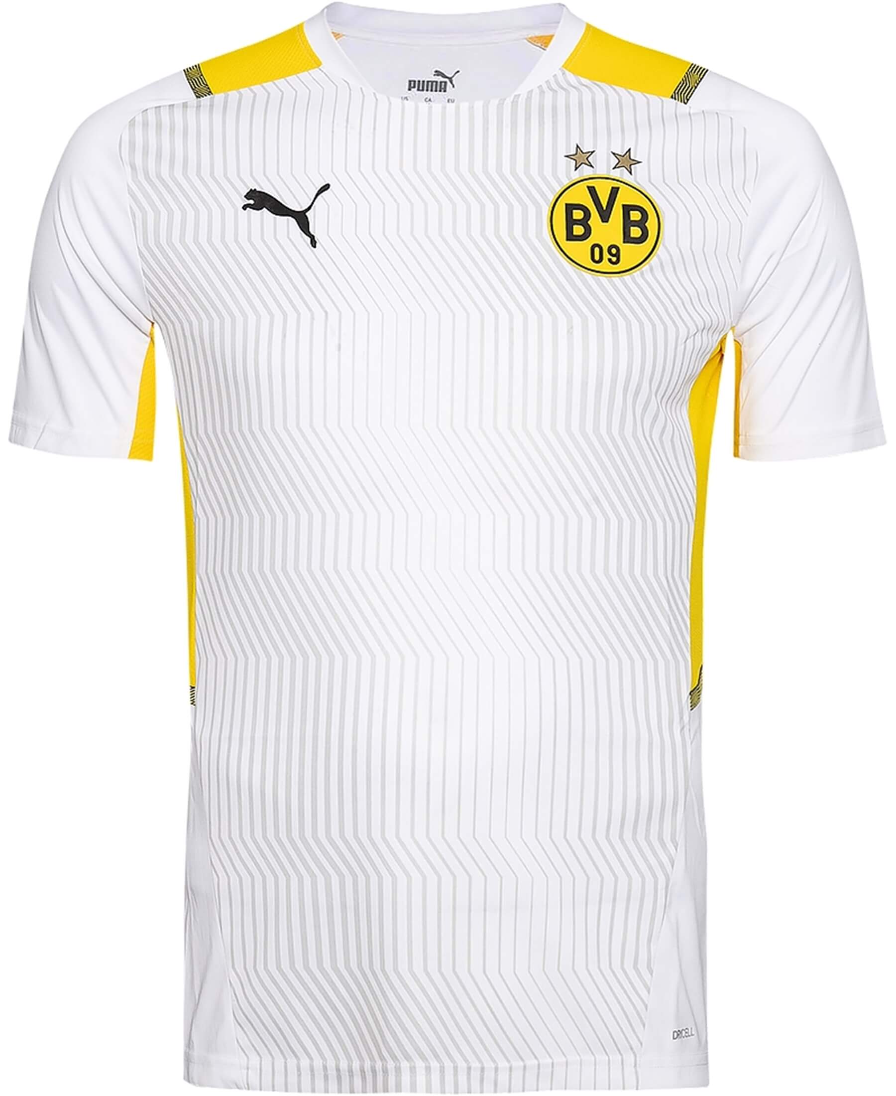Entdecke das offizielle PUMA Borussia Dortmund BVB Trainingsshirt 2021/2022 bei SHOP4TEAMSPORT. Unterstütze deinen Verein mit diesem hochwertigen Trainingsshirt, das mit dem BVB-Logo und dynamischem Design deine Fußballbegeisterung zeigt. Das atmungsaktive Material bietet maximalen Tragekomfort während des Trainings oder im Alltag. Die perfekte Passform und hohe Funktionalität machen dieses Shirt zu einem Muss für jeden BVB-Fan.