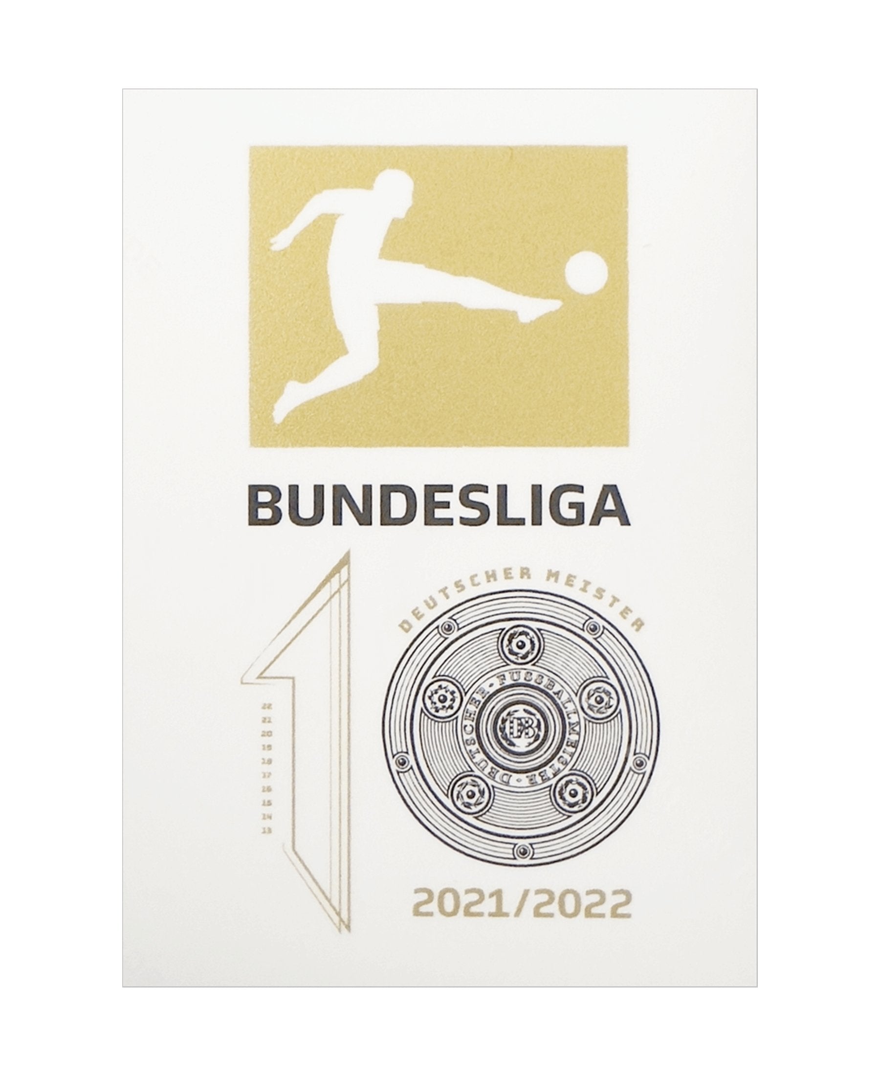 dekographics DFL Bundesliga Meisterlogo Patch 2021-2022: Offizieller Meisterlogo-Patch der Bundesliga für die Saison 2021-2022. Zeige stolz, dass dein Verein die Meisterschaft gewonnen hat. Hochwertige Verarbeitung, perfekt für Trikots und Fanartikel. Bestelle jetzt bei SHOP4TEAMSPORT und sichere dir dieses exklusive Sammlerstück. Kostenloser Versand, schnelle Lieferung, sichere Bezahlung. Perfekt für Fans und Sammler, um ihre Unterstützung zu zeigen.