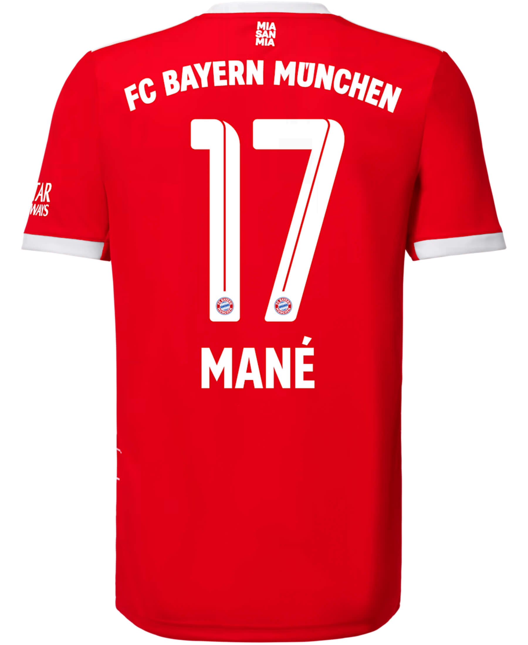 Offizieller FC Bayern München FCB Mané Spielerflock für das Heimtrikot 2022-2023. Zeige deine Unterstützung für den Verein mit Stolz. Hochwertiges Materialien für optimalen Komfort. Im Onlineshop SHOP4TEAMSPORT erhältlich. Sichere dir jetzt deinen original Flock und sei Teil der Bayern-Familie! 